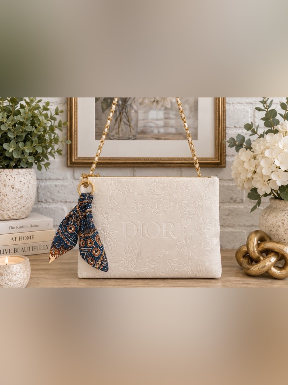 Dior Velvet Embossed Floral Cosmetic/ Beauty Bag GWP VIP item NWOT